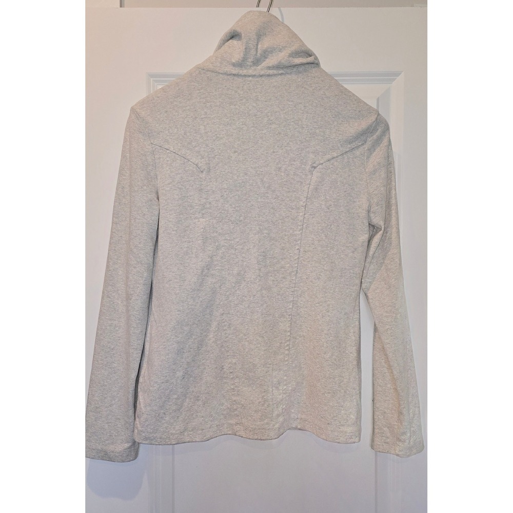 Banana Republic Womens Gray Asymmetrical Zip Cowl Neck Moto‎ Jacket Small - Picture 2 of 7